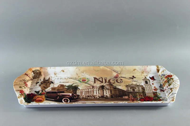 Oblong Shape Melamine Promotion Gift Hot Sale Tourist Souvenir Tray