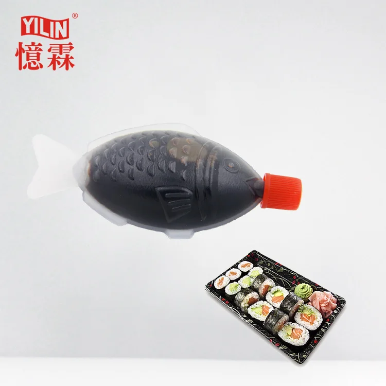 2.6ml Small Plastic Fish Shape Bottle Packing Sushi Dark Soy Sauce With