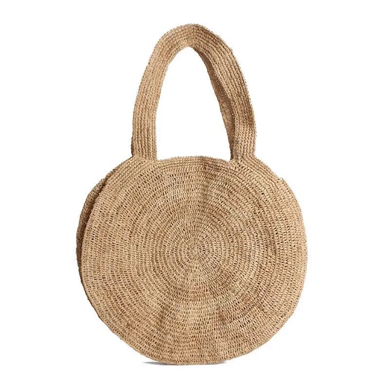 Fashion Square Big Capacity Beach Straw Hand Bag With Wood Handle Buy