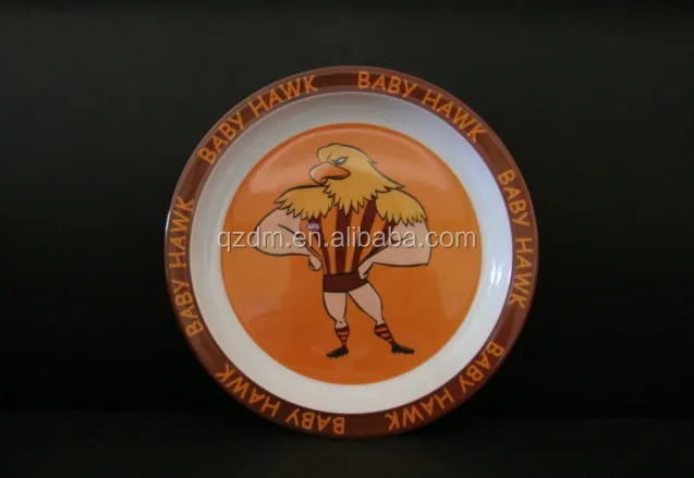 Round Melamine Dinner Plate With Fork And Spoon For Children