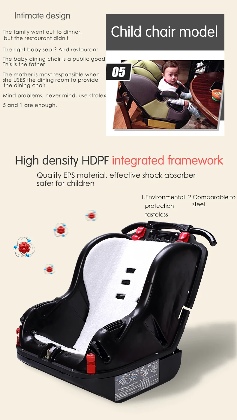 Strolex 5 in 1 Multifunctional ISOfix Child Car Safety Seat Baby Car Seat Stroller Travel Baby Stroller with Car Seat 6M~12Y