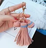 Women Leather Tassel Charm Handbag Wallet Accessories Key Rings