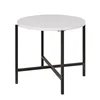 White Quartz End Table Metal Small Coffee Marble Table