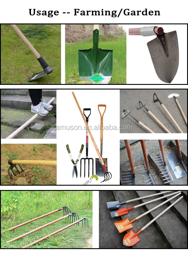 snow shovel with wooden handle