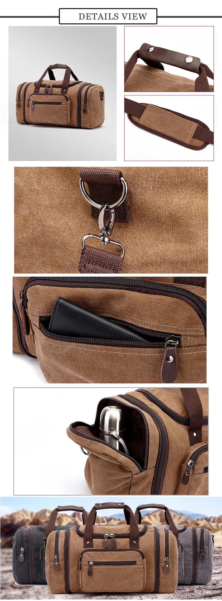 New Designed Unisex's Canvas Duffel Bag Oversized Travel Tote Luggage