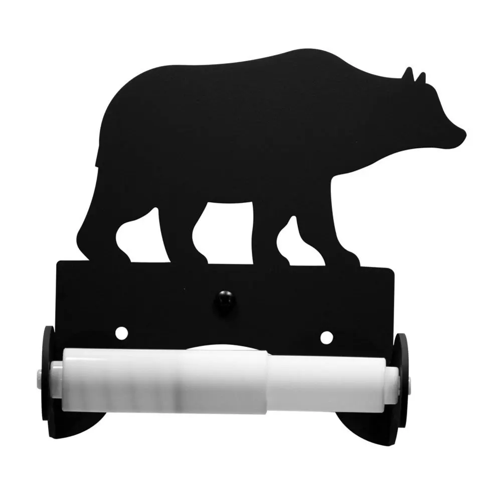 Iron Traditional Style Bear Toilet Roll Tissue Holder - Heavy Duty Metal Toilet Paper Holder, Toilet Tissue Holder, Toilet Paper Dispenser, Toilet Roll Dispenser