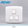 E301 3 gang switch 16A 2 way PC
