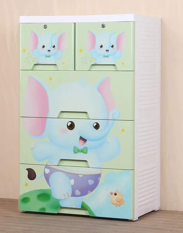 Elephant Large Plastic 4 Drawer Storage Unit Tall High Tower Drawers