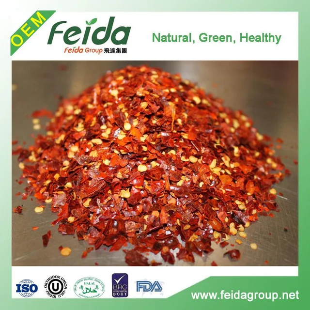 wholesale dried middle hot red chilli flakes with seed