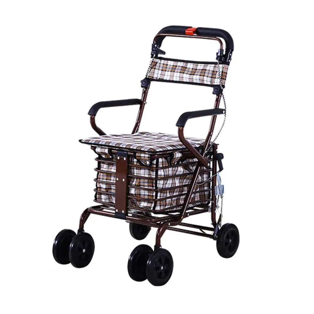 Buy RenShiMinShop Old Age Step Shopping cart Folding Shopping cart with ...