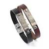 Couples Jewelry Stainless Steel Buckle Genuine Leather Bracelet New Arrival Scriptures Cross Bracelet