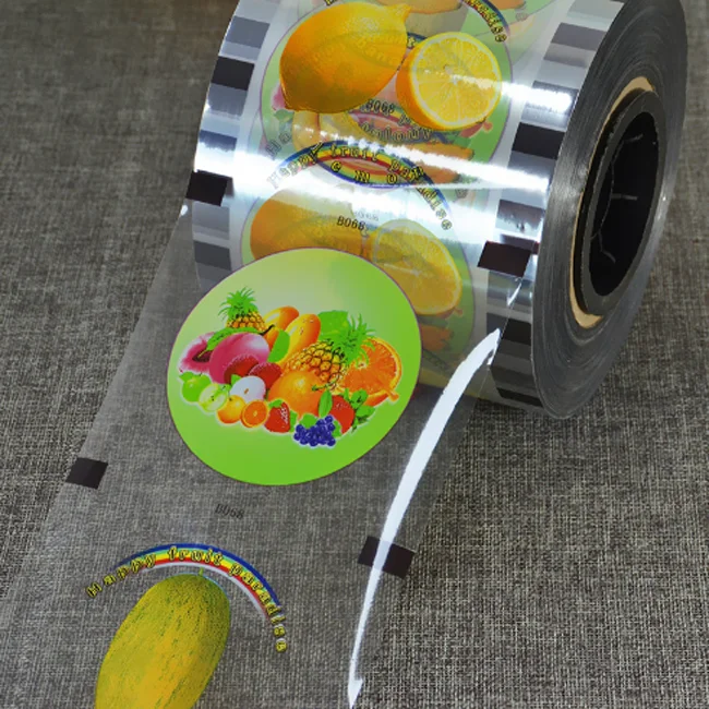 Roll type printed lidding film for sealing plastic cup