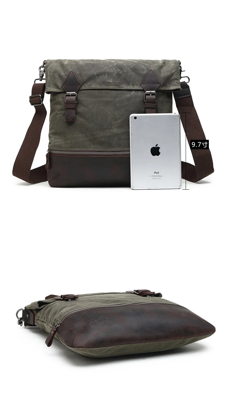 Genuine Leather Oem Crossbody Vintage Canvas Custom Your Own Logo Laptop Custom Shoulder Man