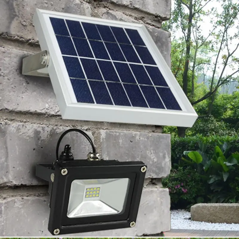 Outdoor Solar Powered LED Flood light 10W with 5M wire 2200mA battery for Garden Solar Floodlights Spotlights Lamps