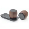 Wooden Wireless Charging Mini Speaker With TWS Bluetooth Function