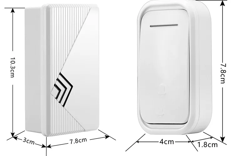 Wireless Doorbell 100m Cordless Remote Control Wireless Smart Door Bell+Push Button for Home Office
