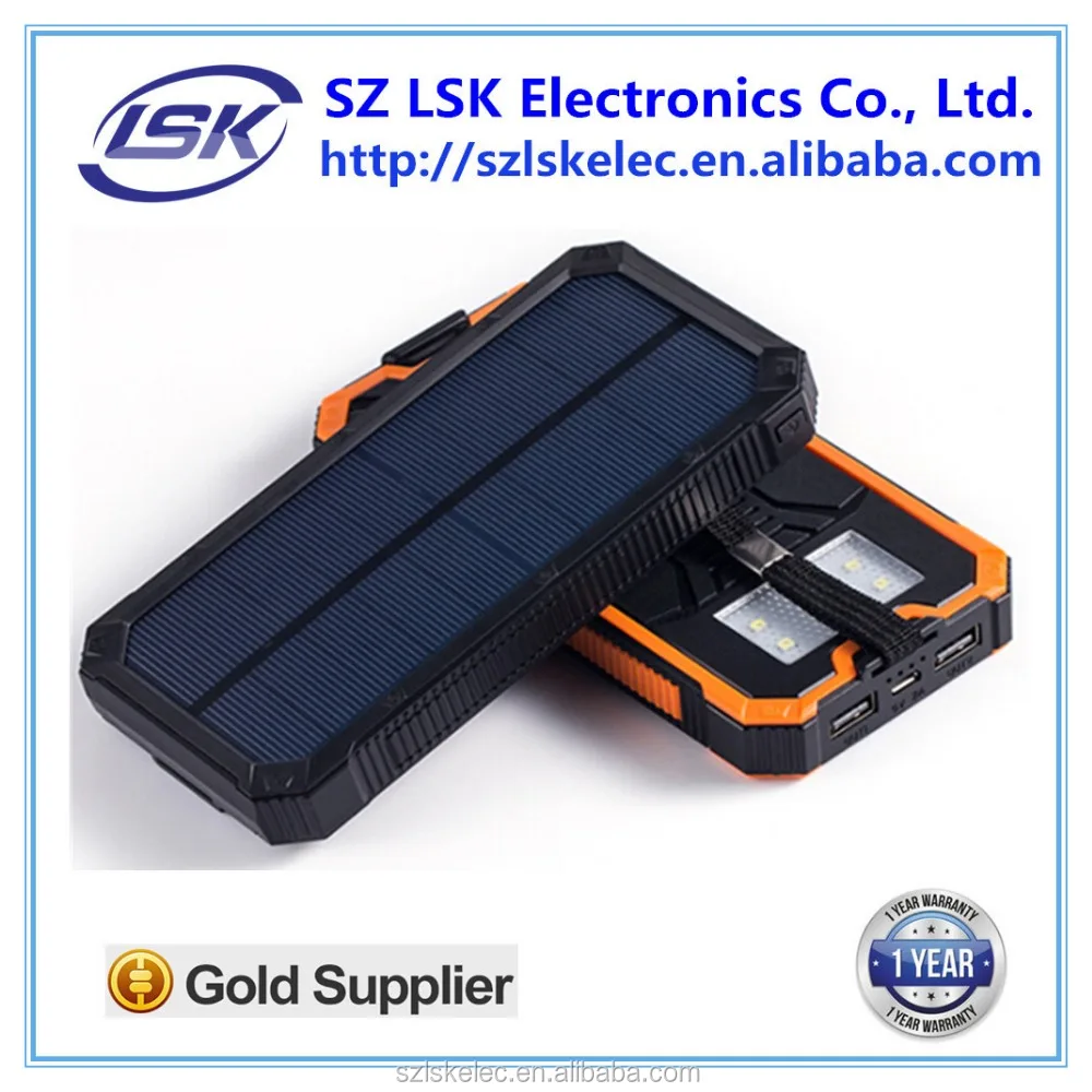 2016 hot 15000mAh mobile solar charger, solar mobile phone charger, universal power bank charger
