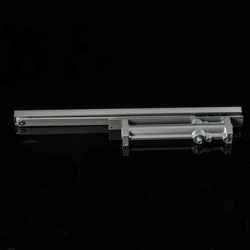 Ul listed hidden overhead concealed sliding arm glass door closer