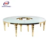 China manufacturer cheap event furniture gold stainless steel table