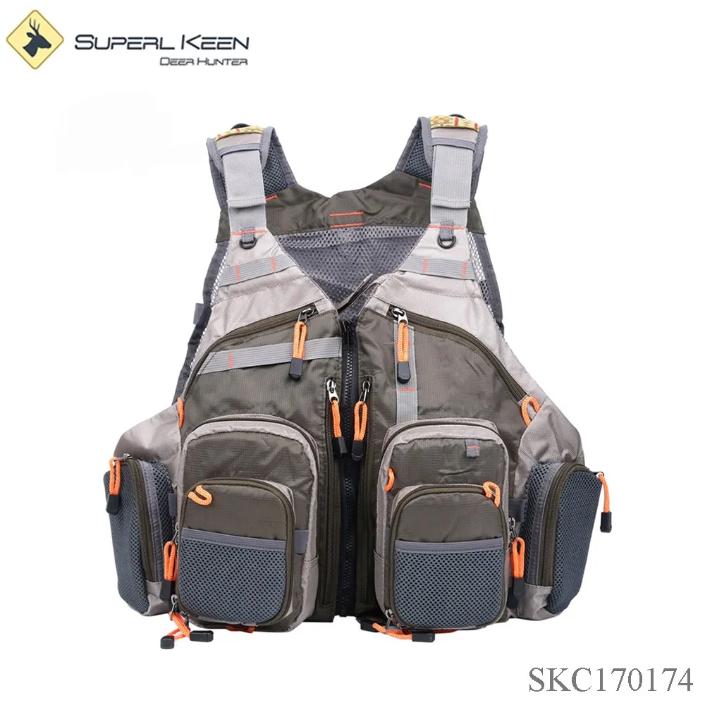 Top Qulity Mesh Custom Fly Fishing Vest Fishing Back Multifunction