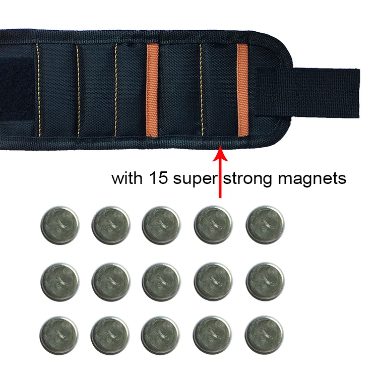 magnetic wristband for holiding screw