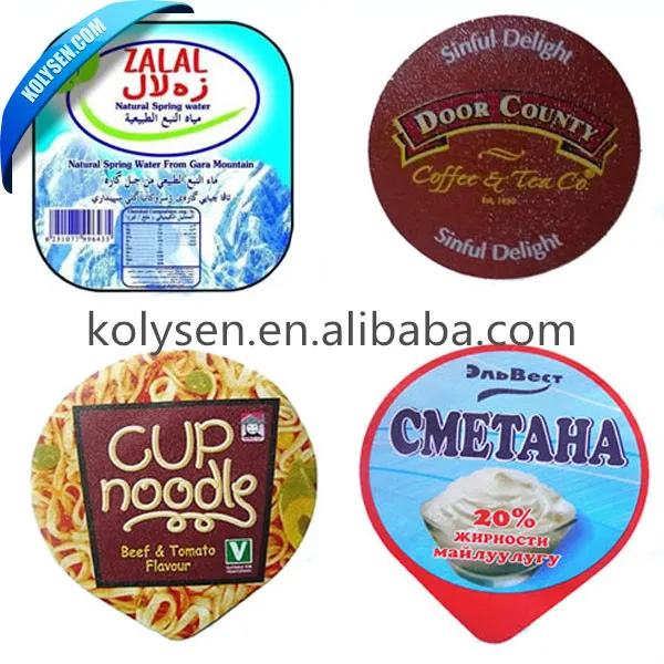 Aluminum lidding foil or film for yogurt cups and bottles laminated with PP, PS, PE.