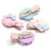 Fashion Various Color Shell Shape Pearl Decoration Bow Style Adorable Girls/Kids Christmas Hair Clip For Hair Ornament