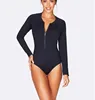 Hot selling long sleeve multi-fit zip up one piece swimwear women