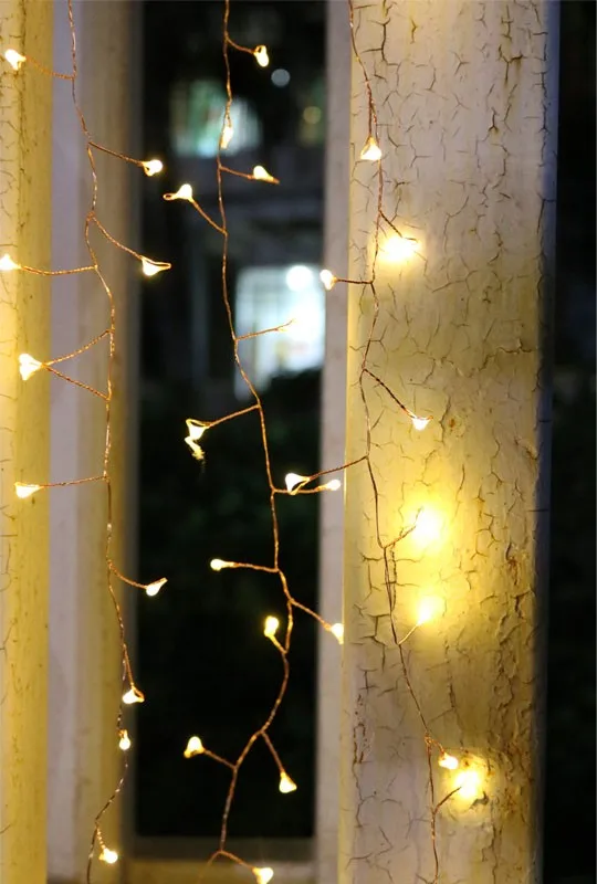 copper cluster string lights