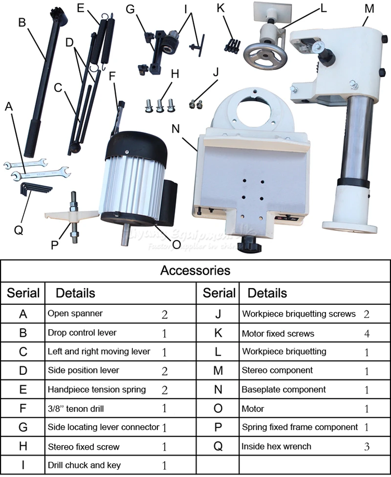 woodworking mortising machine 750W cutting drilling hole tenon 615MM