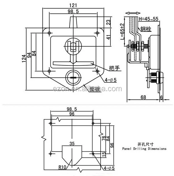 Edelstahl Elektrische Tür Schrank Blendenschloss/metall Flache