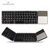 Folding Bluetooth Keyboard Rechargeable Portable BT Wireless Foldable Mini Keyboard with Touchpad Keypad