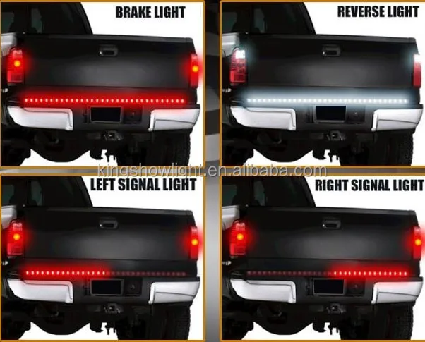 48" Red Yellow White LED Tailgate Tail Lights Back-Up Light Bar Strip Pick-Up Truck