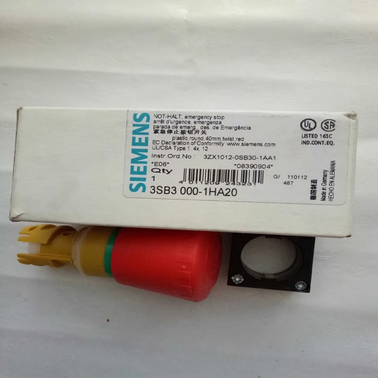 Siemens NOT-HALT-Pilzdrucktaster 3SB3000-1HA20 OVP- 1 Stk 754554374581 Siemens NOT-HALT-Pilzdrucktaster 3SB3000-1HA20 OVP- 1 Stk 754554374581