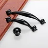 Black Retro Door Handles European Antique Furniture Drawer Pulls Kitchen Cabinet Handles Knobs