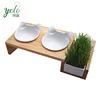 Cat Dining Table - Pet Feeder Stand with Ceramic Bowls - Elevated Cat feeder Raised Cat Bowl