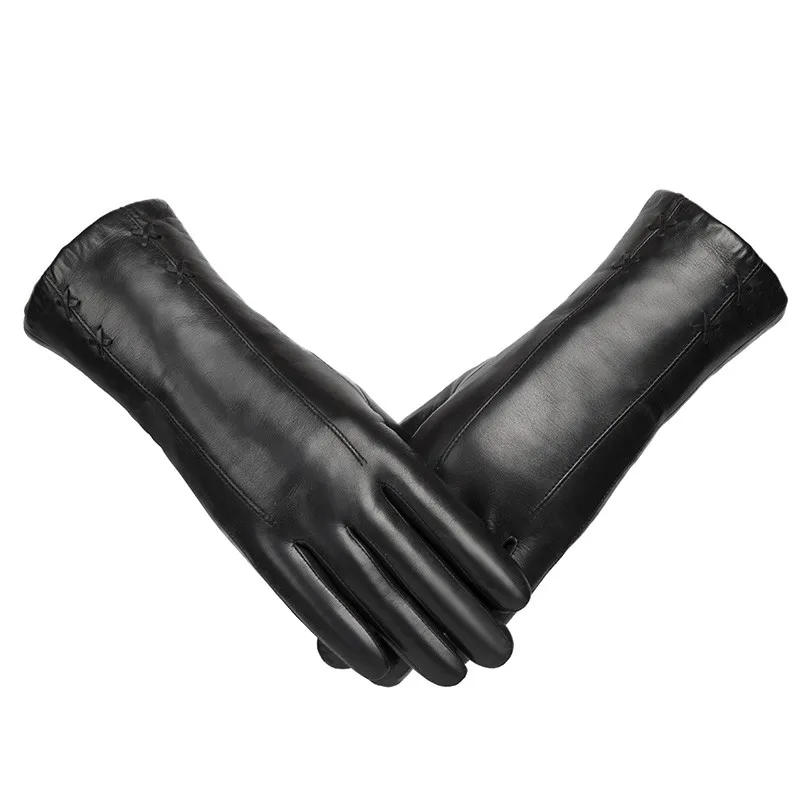 Ladies Thick Fur Lined Genuine Sheepskin Leather Dressing Gloves For Winter Buy Ladies Fur 9271