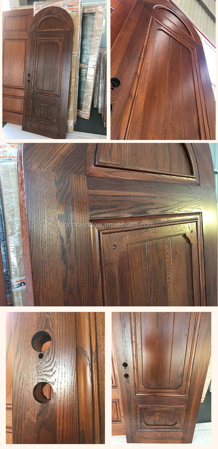 american red oak knotty alder pine cherry teak wood arched top Carving Design Wooden Simple Interior simple bedroom door