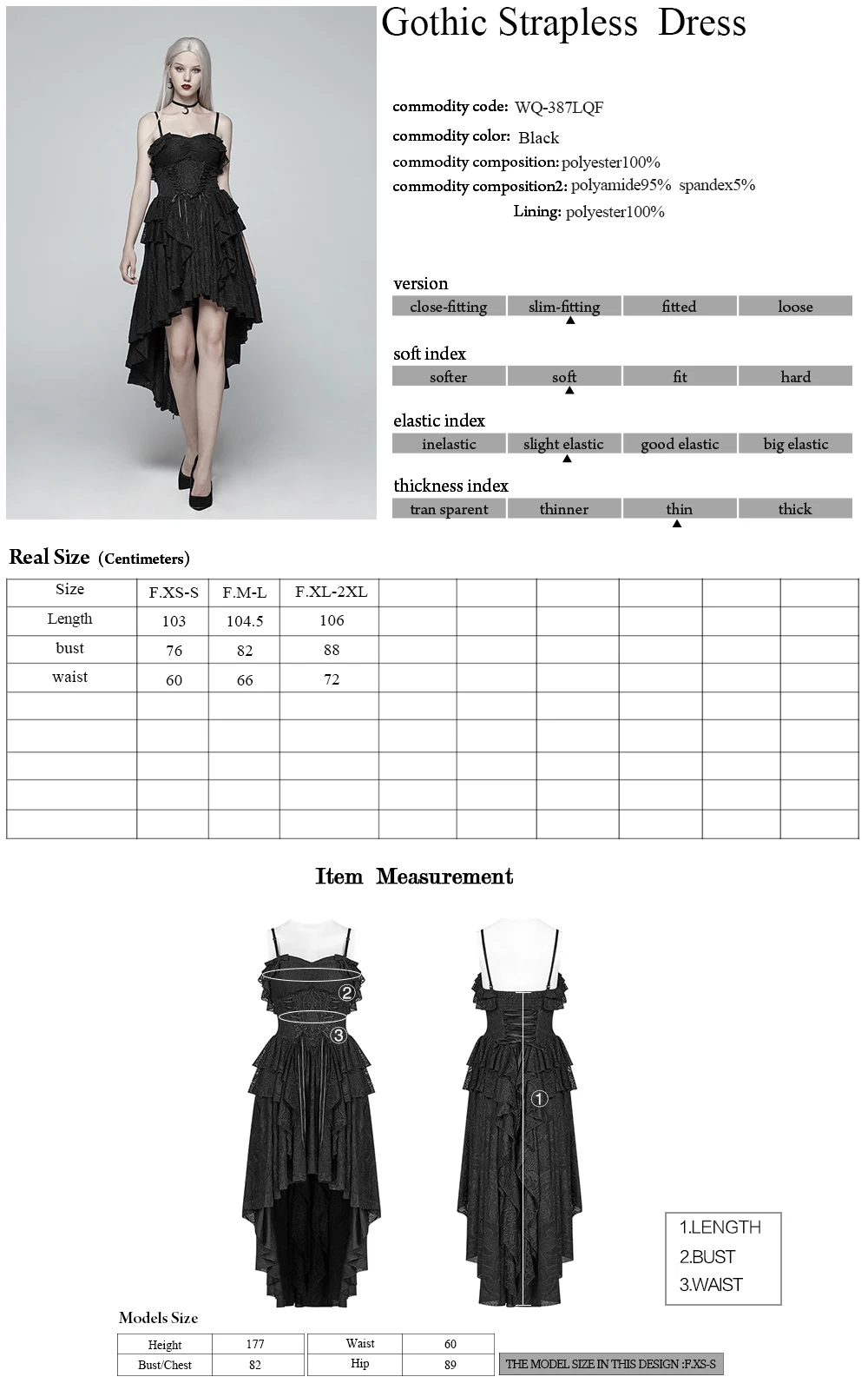 WQ-387 PUNK RAVE 2019 Long Black Sexy Evening Dress Women Casual Sleeveless Dress