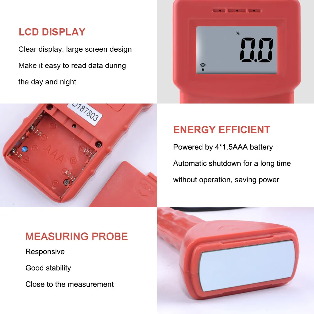 MS310-S Portable Wood Timber Paper Bamboo Concrete Textile Digital Inductive Moisture Tester