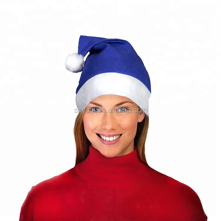 Custom Logo Plush Trim Velvet Santa Hat Christmas Hat