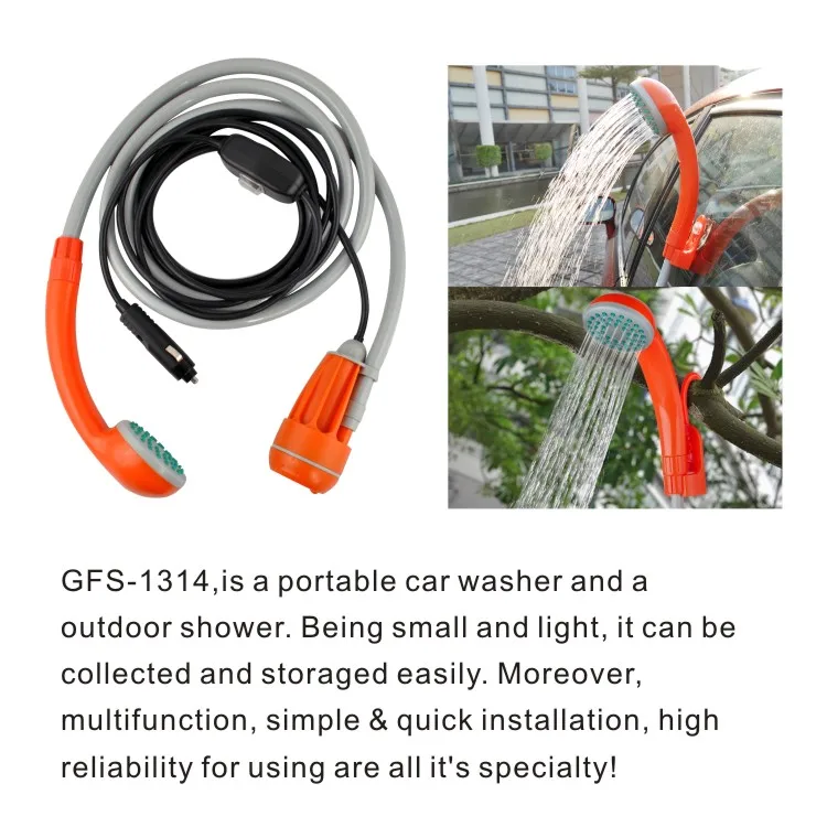 Camp Kit 12 Volt Car Plug Portable Outdoor Travelling Shower Handhold