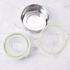 Set Of 3 Stainless Steel Round Shape Leakproof Nested & Stackable Food Storage Containers Reusable Children Snack Bread Box