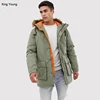 KY waterproof Functional pockets Contrast lining removable hood Parka jacket outdoor with Faux Fur Hood jaket winter men