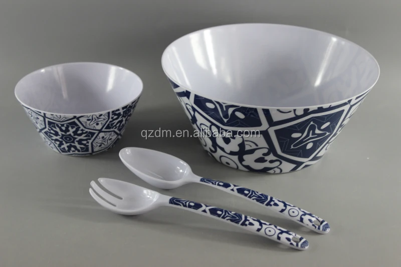 7 Pcs Melamine Salad Bowl With Salad Spoon And Fork Foodgarde