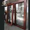 Solid wood casement window curved glass garden window