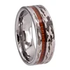 vogue jewelry tungsten carbide wood embed oak camo rings for man