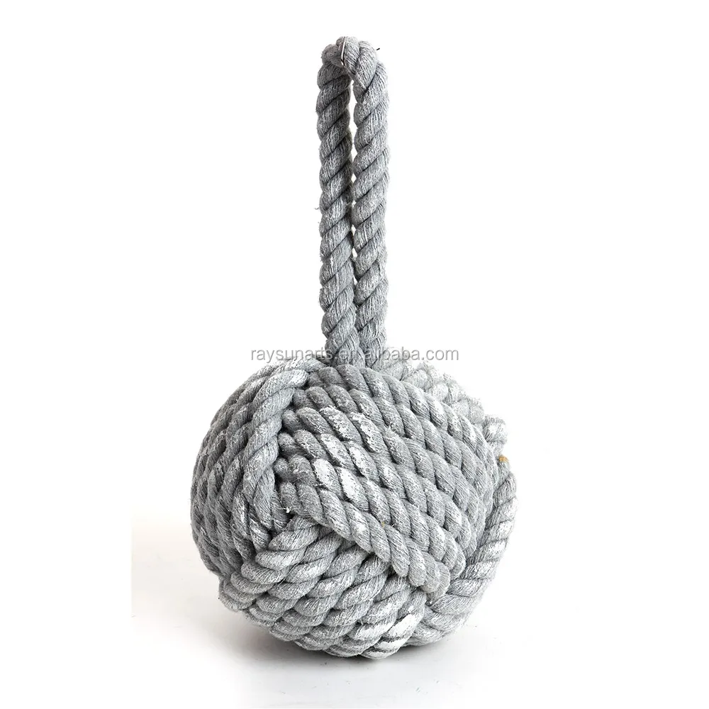 Gray Hemp Rope Ball Weighted Door Stop Buy Hemp Door Stop,Rope Door