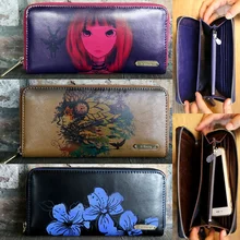 Пояса из натуральной кожи сотовый телефон бумажник чехол длинный Аниме Бумажник для маленькой девочки Подросток