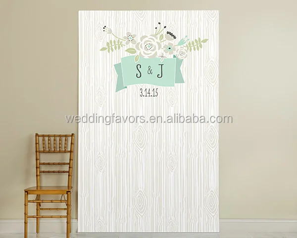 Personalized Photo Booth Backdrop - Kate's Rustic Wedding Collection - Woodgrain